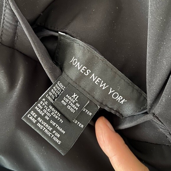 JONES New York Reversible Coat Jacket Black Charcoal Water Resistant Size XL NEW - Picture 9 of 14